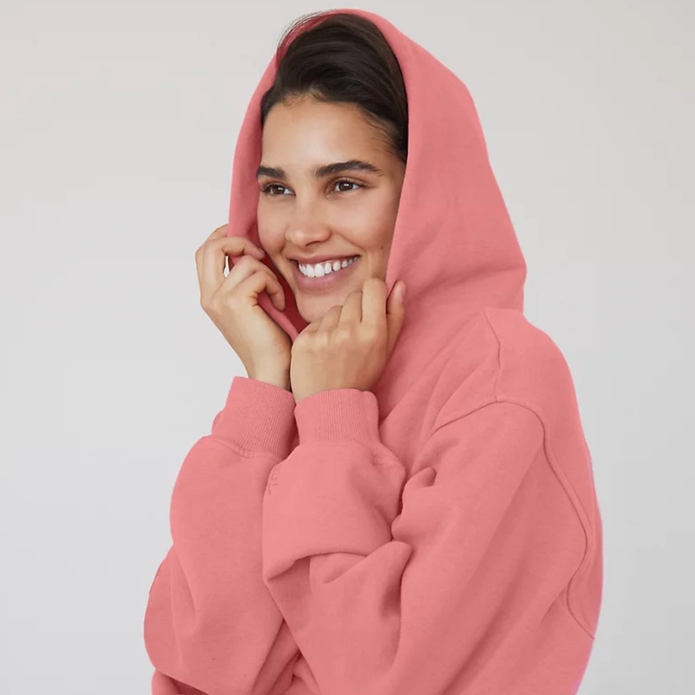 Aritzia TNA Perfect Hoodie Crop in Pink